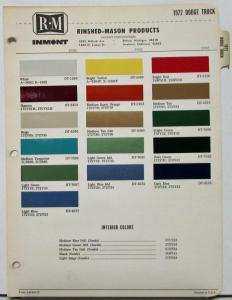1972 Dodge Truck RM Rinshed Mason Inmont Paint Chips Sheet Original