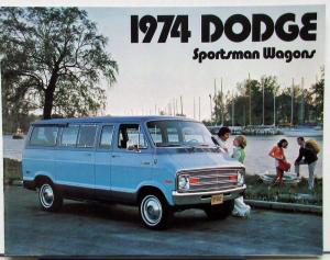 1974 Dodge Sportsman Wagons B100 B200 B300 Color Sales Brochure Original