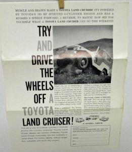1964 Toyota Land Cruiser Ad Sheet To Mail For Franchise Information Orig