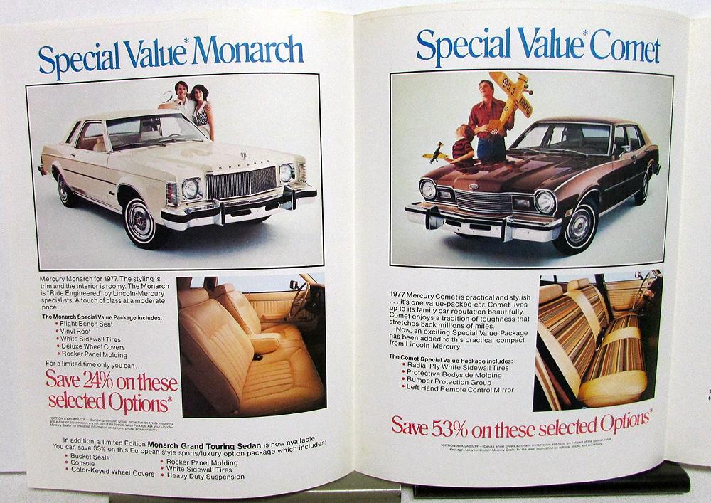 1977 Lincoln Mercury Brochure Featuring Farrah Fawcett Monarch Bobcat Comet