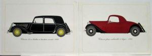 1976 Citroen Illustrative Plates of 1934 1935 and 1939 Models - French