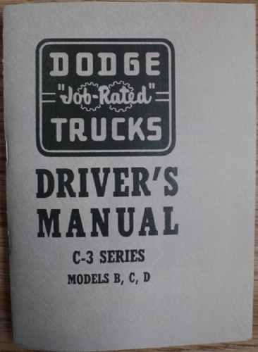 1955 Dodge Truck Owners Manual C3 Series Models B C D New Reproduction