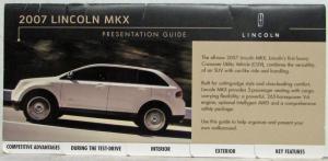 2007 Lincoln MKX Tabbed Presentation Guide