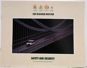 1992 Land Rover Range Rover Safety and Security Sales Brochure