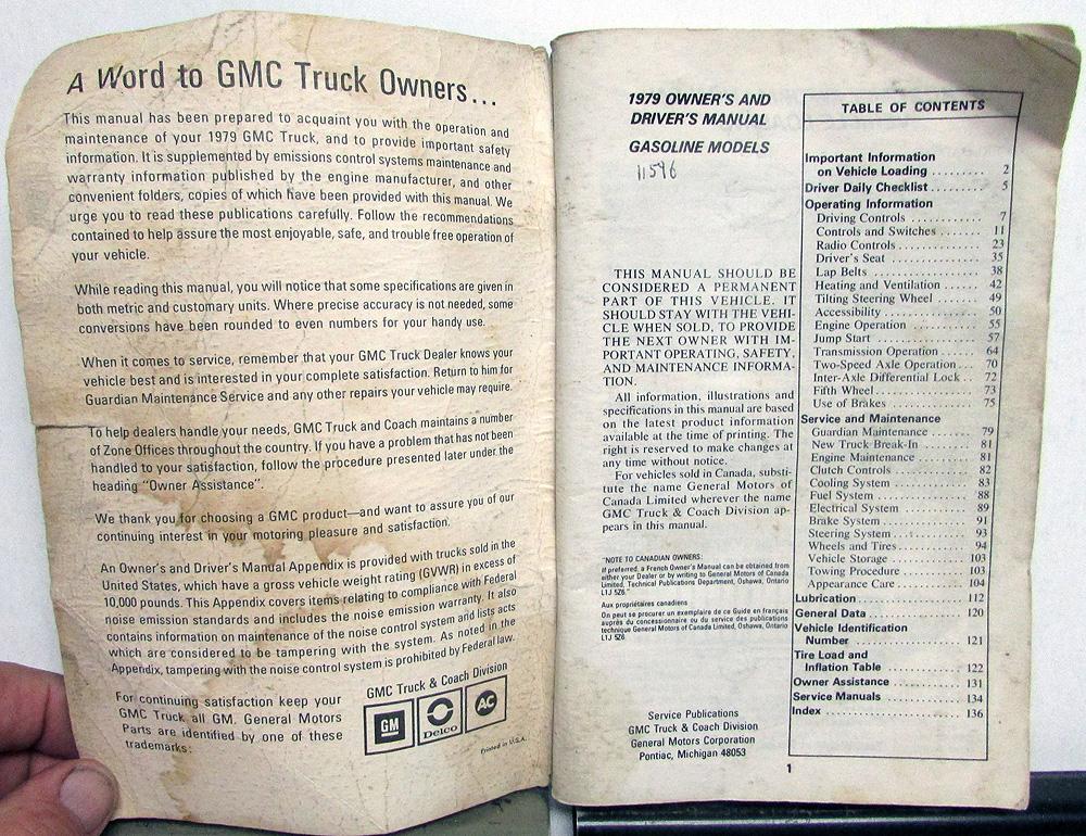 Gmc Medium And Heavy Duty Truck Owners And Drivers Manual