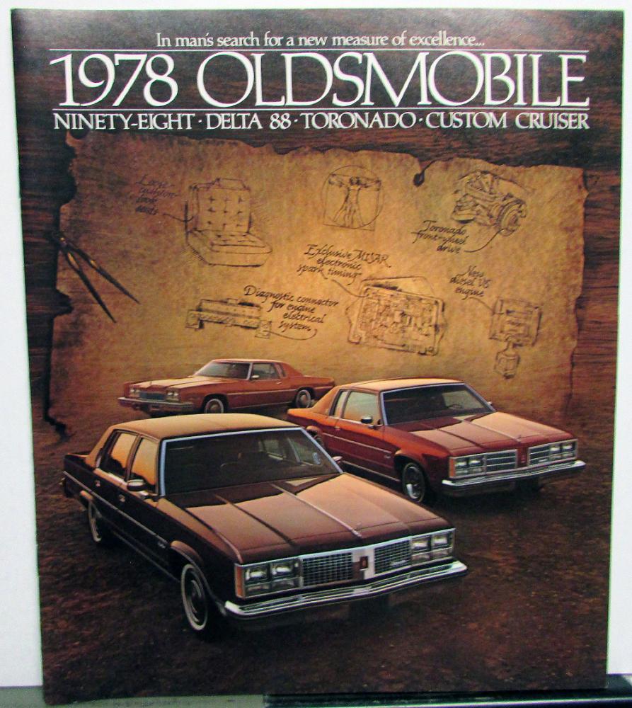 1978 Oldsmobile Prestige Sales Brochure 98 Delta 88 Toronado Custom Cruiser