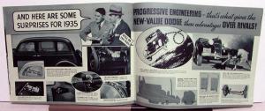 1935 Dodge Dealer Sales Brochure Candid Camera Shots Greentone Sedan Coupe