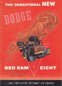 1953 Dodge Dealer Color Sales Brochure Red Ram Eight Get-Away Six Engines