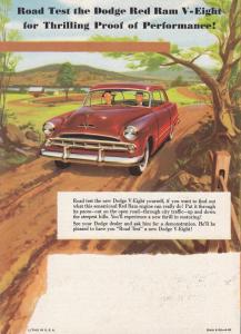 1953 Dodge Dealer Color Sales Brochure Red Ram Eight Get-Away Six Engines