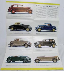 1934 Ford Dealer Color Brochure Folder New Ford Bodies