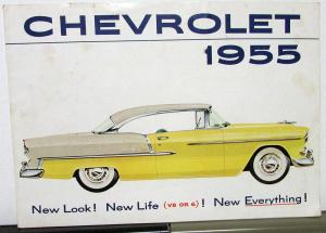 1955 Chevrolet Belair One Fifty Two Ten V8 Six Color Sales Brochure Original