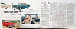 1955 Chevrolet Belair One Fifty Two Ten V8 Six Color Sales Brochure Original