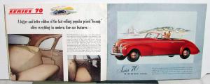 1940 Oldsmobile Series 60 70 90 Original Color Sales Brochure