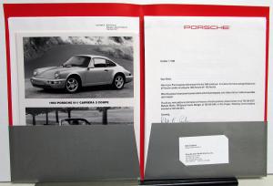 1993 Porsche 911 Carrera 2 Roadster RS 968 928 Press Kit Media Release Original