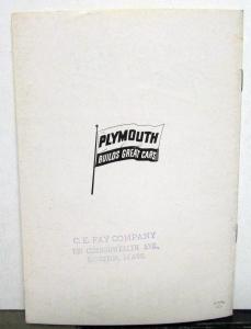 1946 Plymouth Sales Brochure Original 50 New Improvements