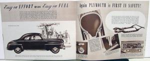 1942 Plymouth Special Deluxe and Deluxe Models Sales Brochure Original