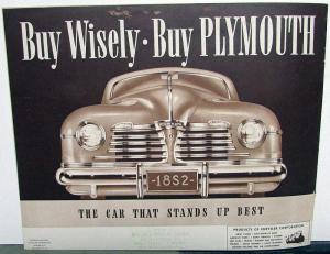 1942 Plymouth Special Deluxe and Deluxe Models Sales Brochure Original