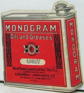 Original 1913 Monogram Oils & Greases NY Lubricating Oil Co Sales Brochure