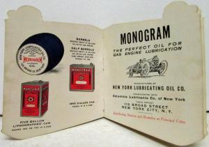 Original 1913 Monogram Oils & Greases NY Lubricating Oil Co Sales Brochure