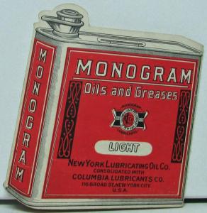 Original 1913 Monogram Oils & Greases NY Lubricating Oil Co Sales Brochure