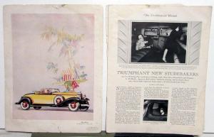 1932 Studebaker Wheel Mag Auto Show Issue President Commander Dictator Six Orig