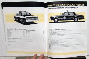 1989 Chevrolet Caprice Police Car Package Dealer Sales Brochure Fleet SEO PC1