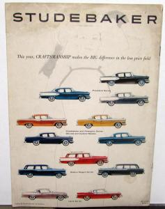 1957 Studebaker Golden & Silver Hawks Color Original Sales Brochure