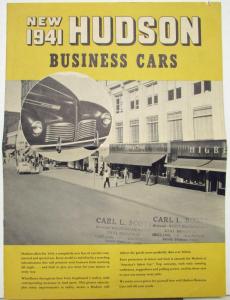 1941 Hudson Business Cars Sales Brochure Delivery Pickup Big Boy Sedan Wagon