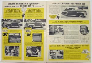 1941 Hudson Business Cars Sales Brochure Delivery Pickup Big Boy Sedan Wagon