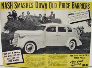 1938 Buy Your Nash Now Sales Brochure Original Value Safety Protection Comfort