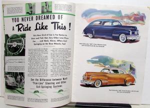 1942 Nash Ambassador Six & Eight & 600 Original Color Sales Brochure