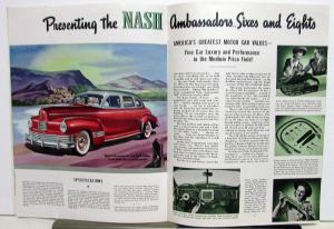 1942 Nash Ambassador Six & Eight & 600 Original Color Sales Brochure