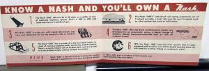 1946 Nash 600 Story in a Nutshell Original Sales Folder