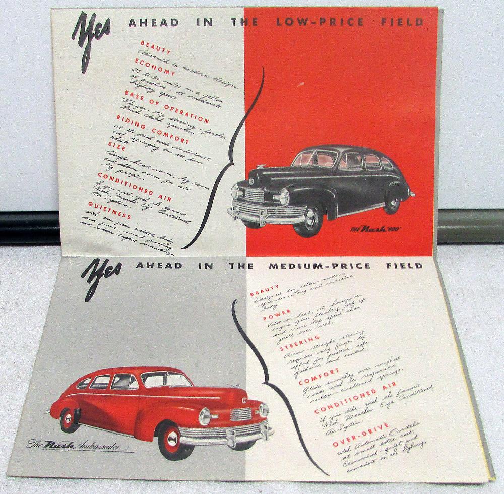 1946 Nash 600 and Ambassador Color Sales Folder Original