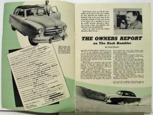 1951 Nash Rambler Owners Report Reprint Popular Mechanics Magazine