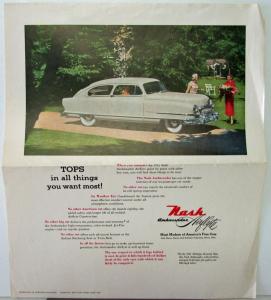 1951 Nash Ambassador Airflyte Advertisement  Sales Folder Original Color