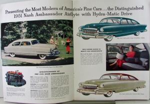 1951 Nash  Ambassador Statesman Rambler Airflyte Sales Brochure Original XL