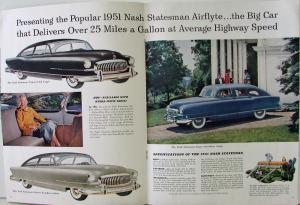 1951 Nash  Ambassador Statesman Rambler Airflyte Sales Brochure Original XL