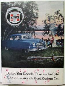 1951 Nash  Ambassador Statesman Rambler Airflyte Sales Brochure Original XL