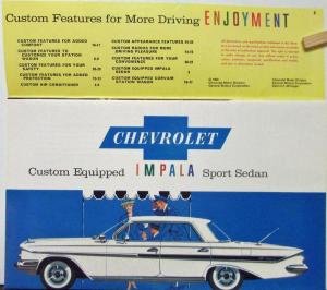 1961 Chevrolet Custom Feature Sale Brochure Impala Belair Biscayne Vette Corvair