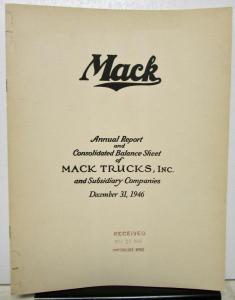 1946 Mack Truck Annual Report