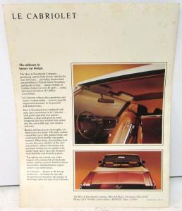 1979 Cadillac Dealer Sales Brochure Le Cabriolet By Hess & Eisenhardt Custom