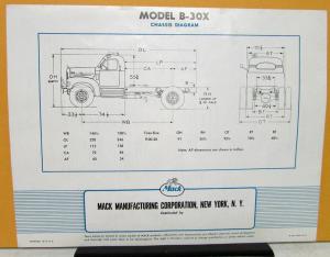 1953 Mack Truck Model B 30X Specification Sheet