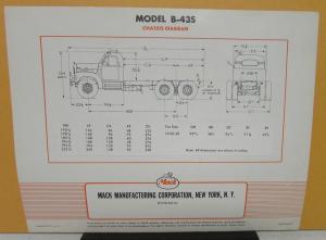 1954 Mack Truck Model B 43S Specification Sheet