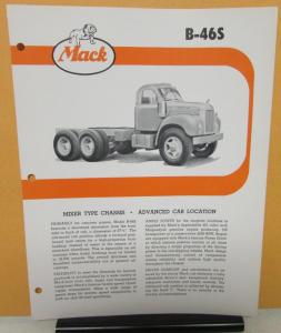 1959 Mack Truck Model B 46S Specification Sheet