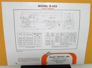 1959 Mack Truck Model B 46S Specification Sheet