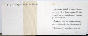 1966 to 1972 Chrysler Plymouth Imperial Dealer Thank You Card Mailer 1969 1970