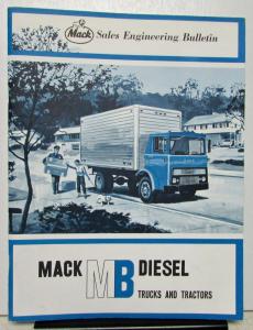 1964 Mack Truck Sales Engineering Bulletin Mack MB Diesel