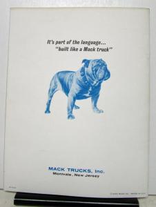 1964 Mack Truck Sales Engineering Bulletin Mack MB Diesel