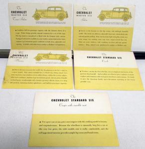 1933 Chevrolet Wallet Style Sales Portfolio Set 11 Plates & Sales Brochure ORIG